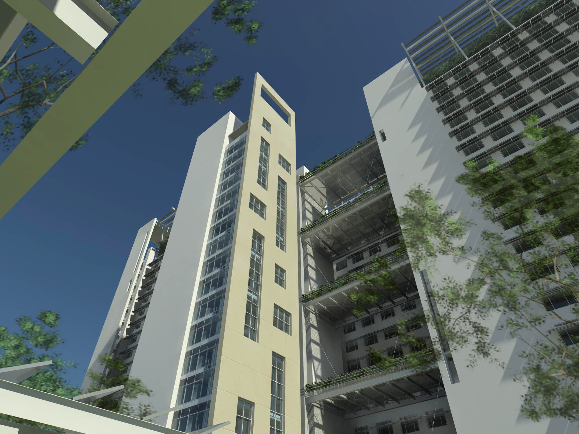 GreenSpaces campus aerial render