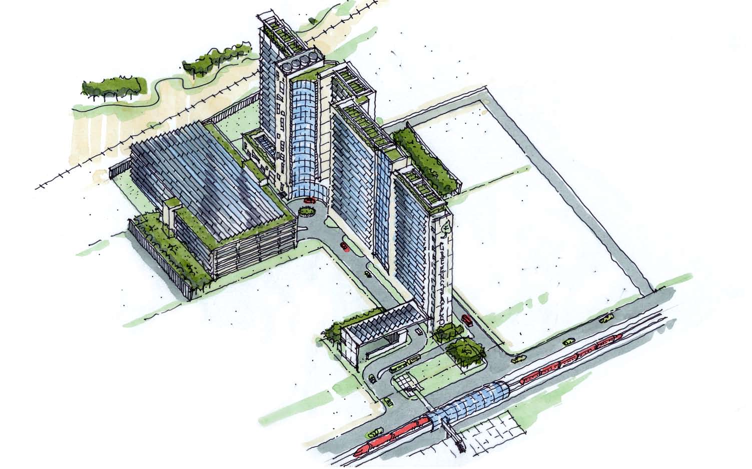 GreenSpaces isometric sketch